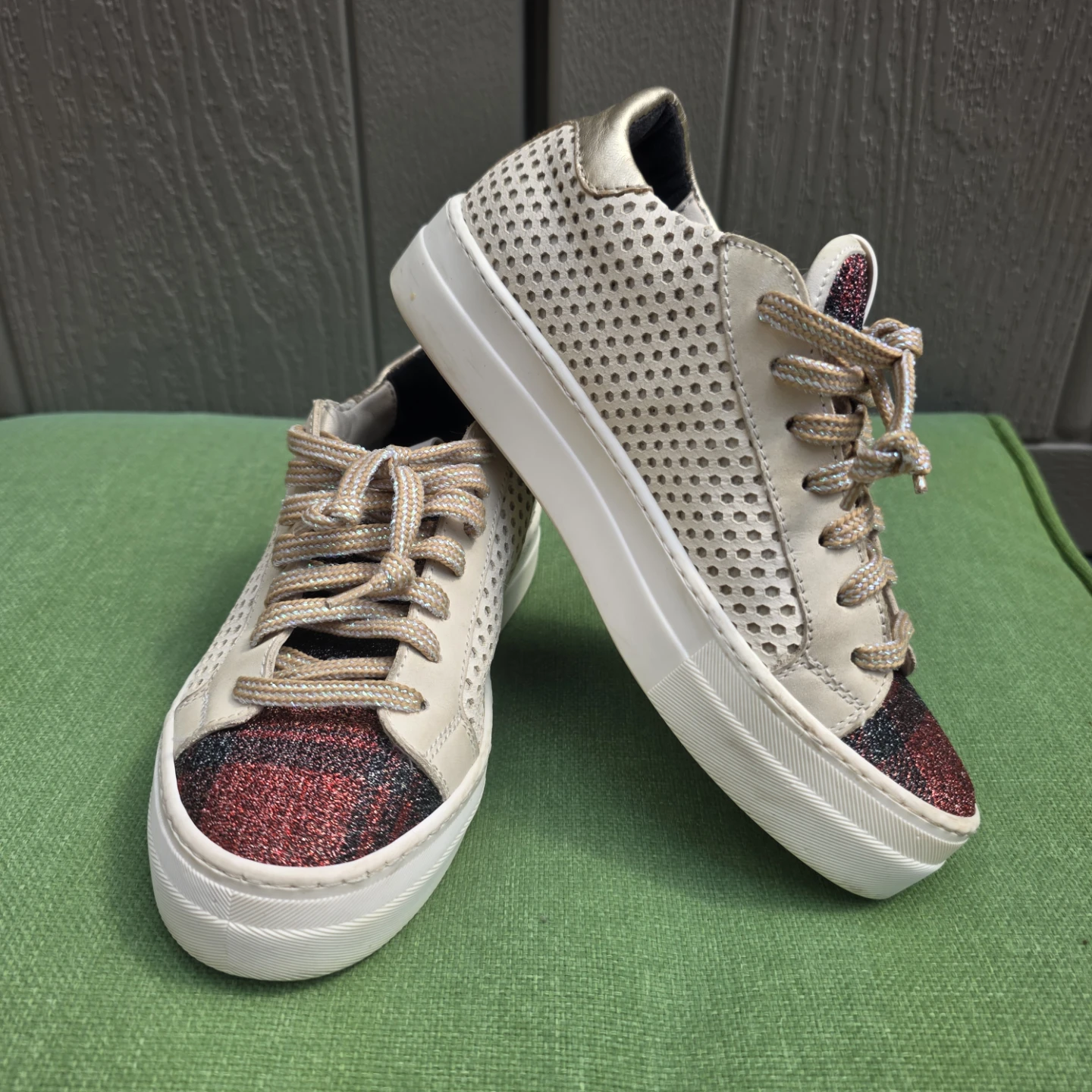 P448  Leather Glitter Sneakers size 36