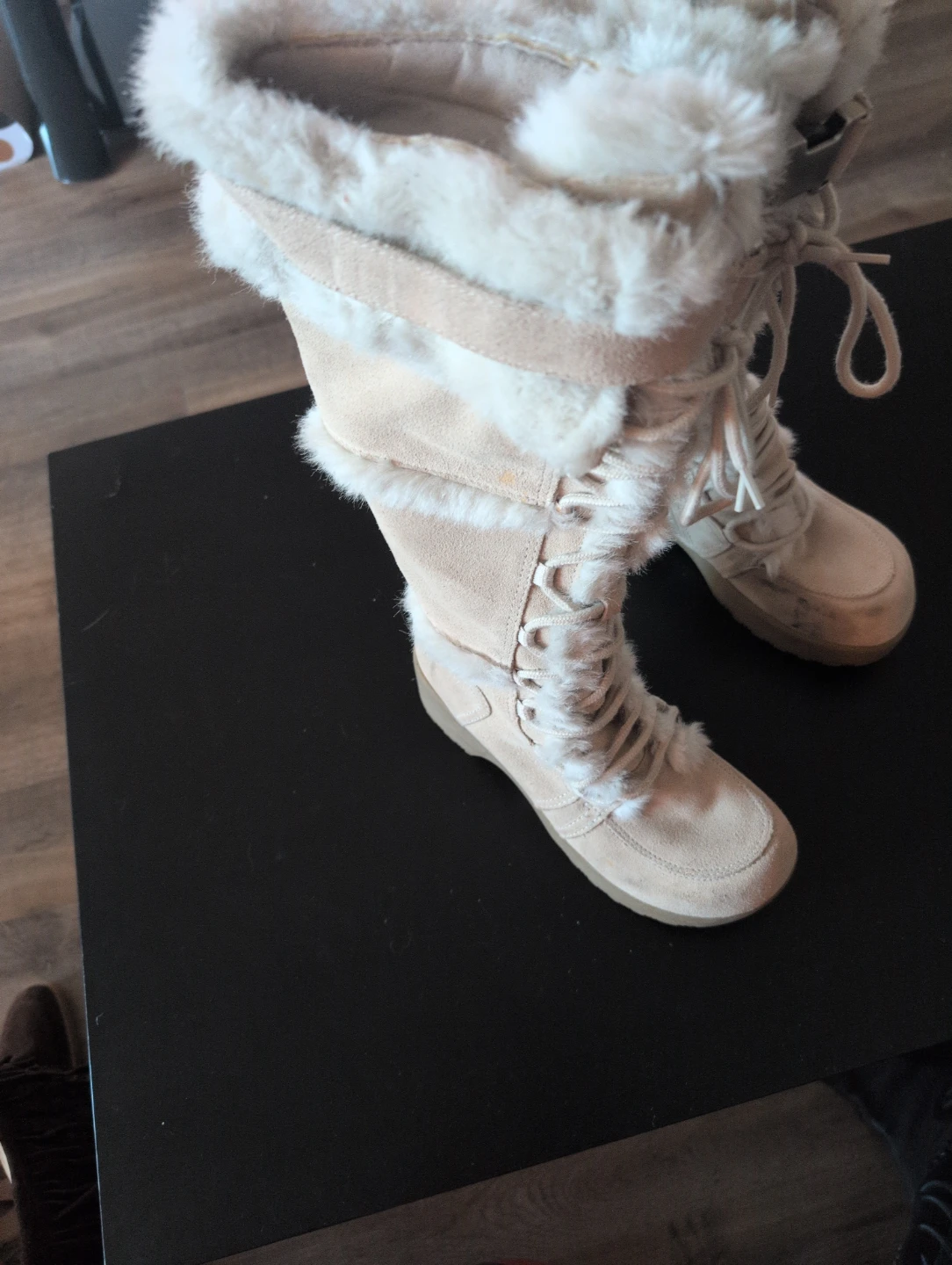 Women's Tan Suede & Faux Fur Winter Boots - photo 2