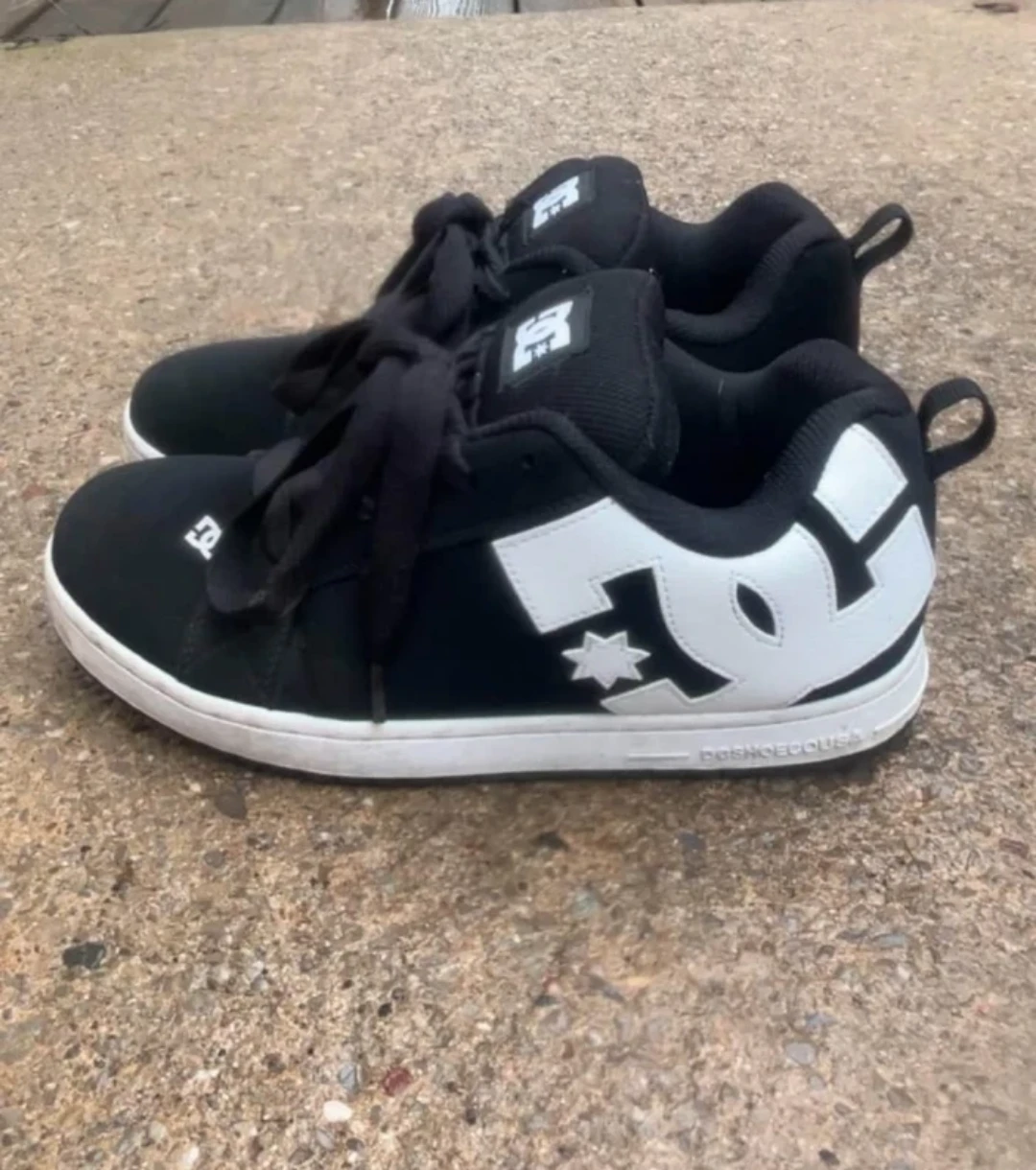 DC Shoes Men's Skate Sneakers Black and White
