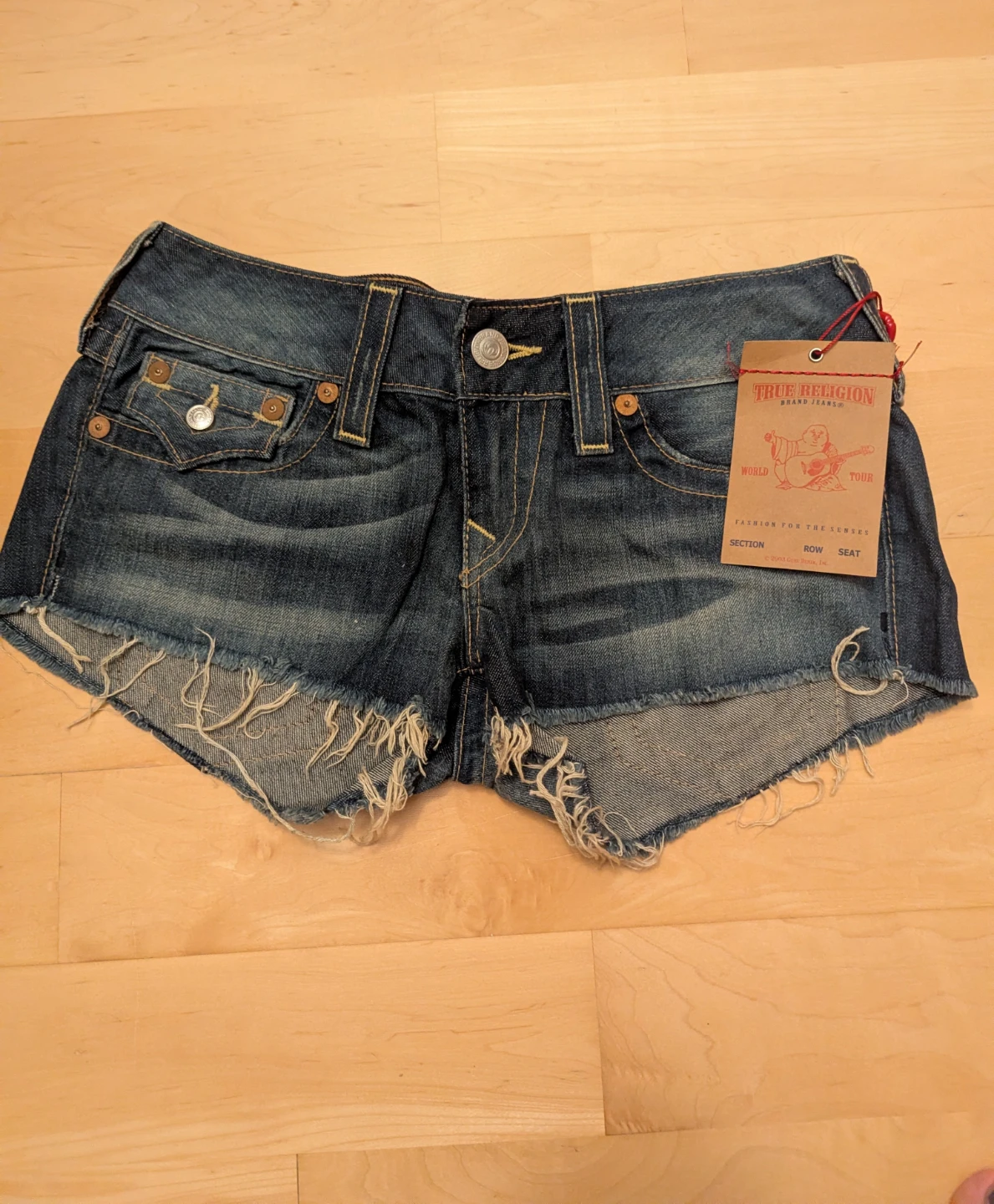 True Religion Low Rise Joey Cut Off Women's Shorts Size 28