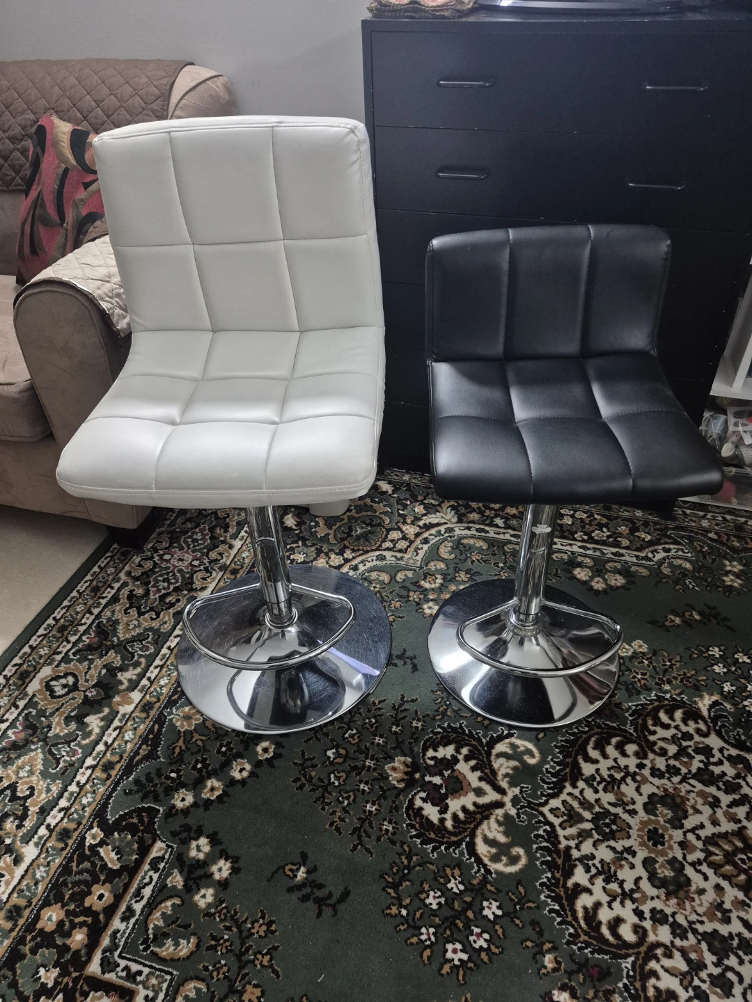 Two Adjustable Modern Bar Stools