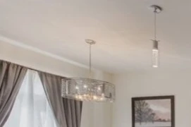 Modern Silver Metal Drum Chandelier