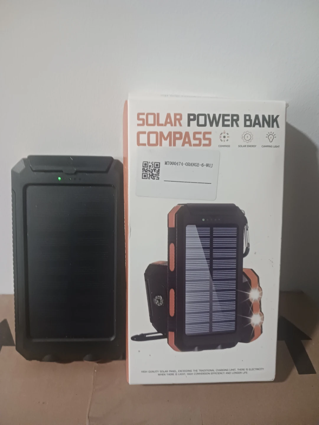 Solar Power Bank with Compass and Camping Light