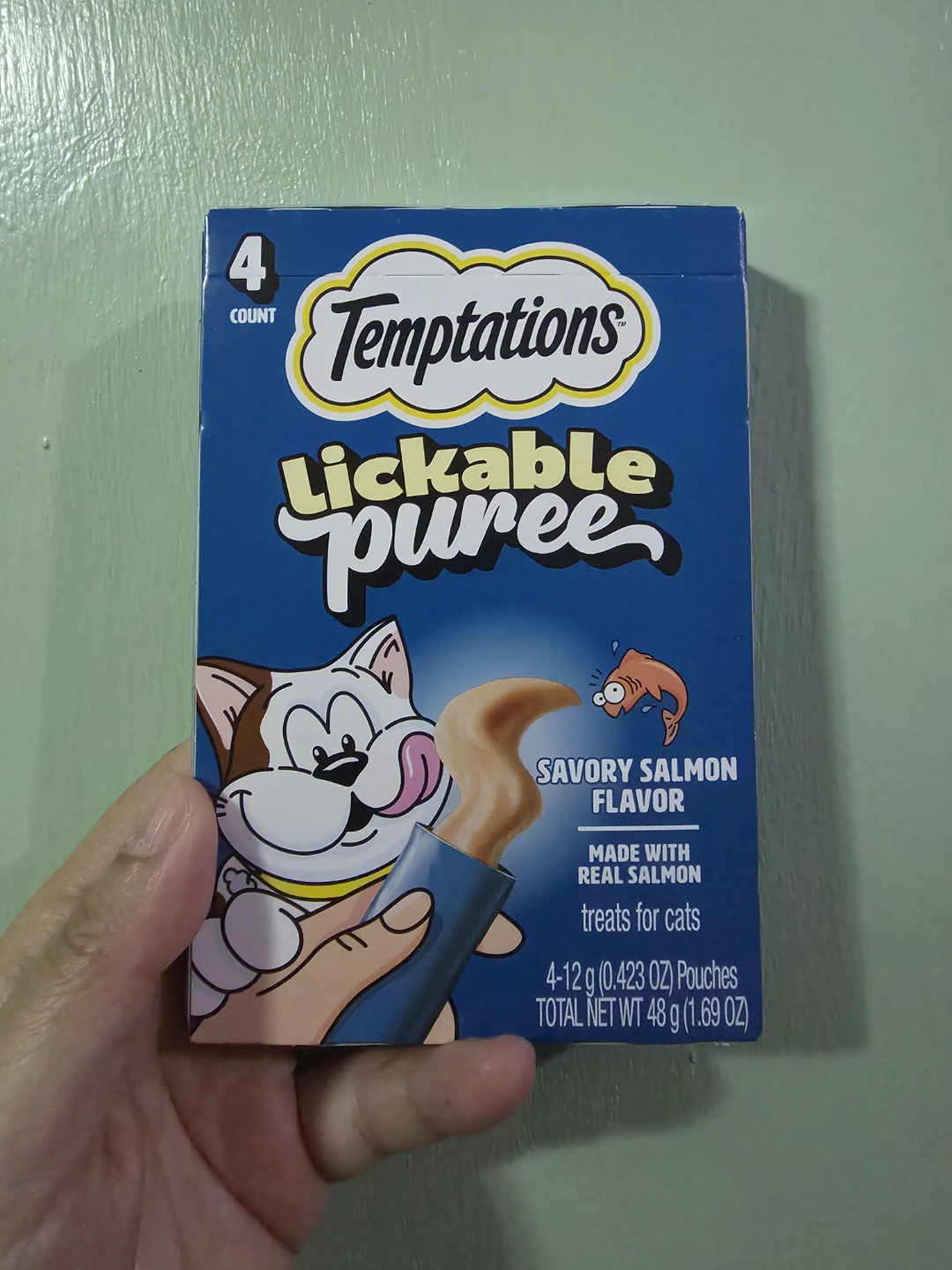 Temptations Lickable Puree Savory Salmon Cat Treats 4ct 🏈