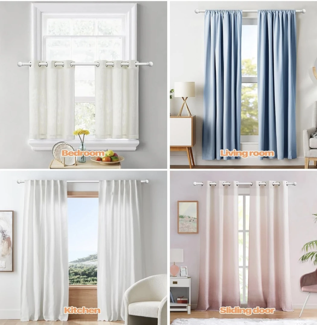 Adjustable Metal Curtain Rod 52"-130" - photo 3