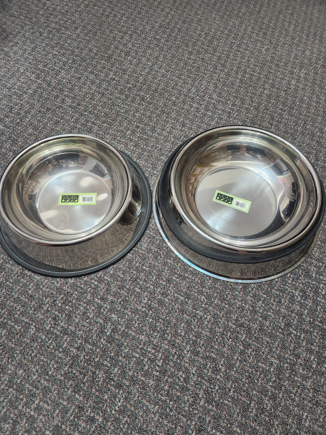 Two SEAL Stainless Steel Pet Bowls