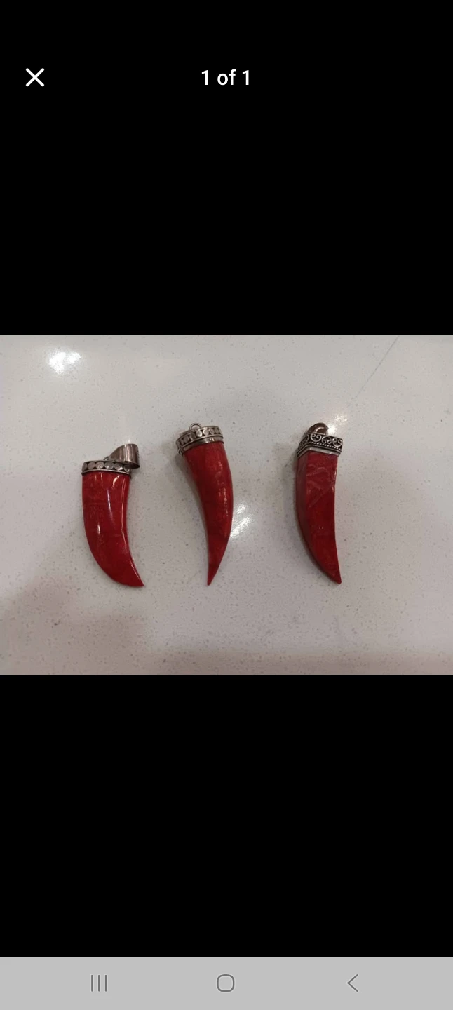 Antique  Coral Horn Pendants