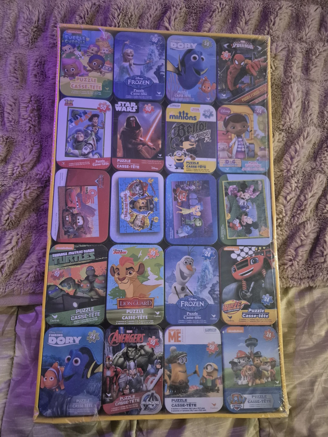 Assorted Collectible Playing Cards and Puzzle Tins