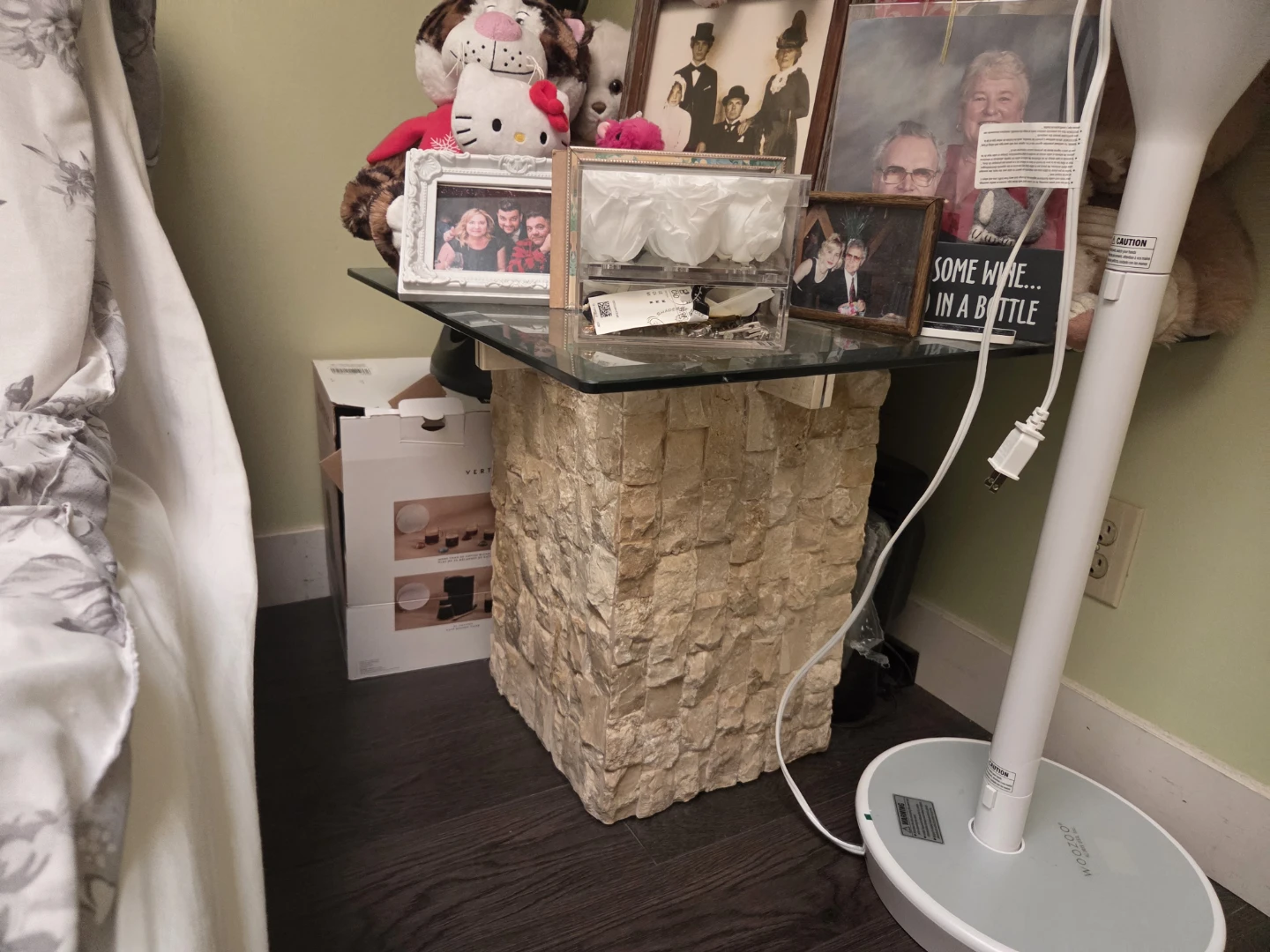 Stone Base Coffee Table with Glass Top