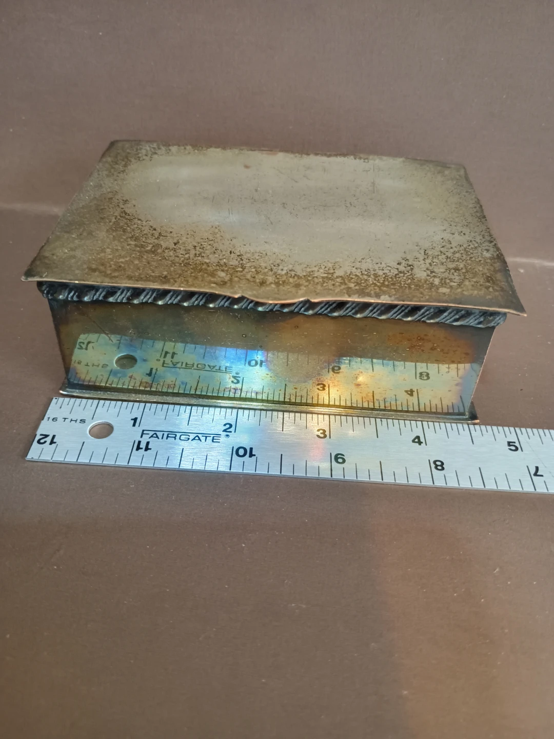 Marlboro Plate EP Copper Old English Reproduction Trinket Box