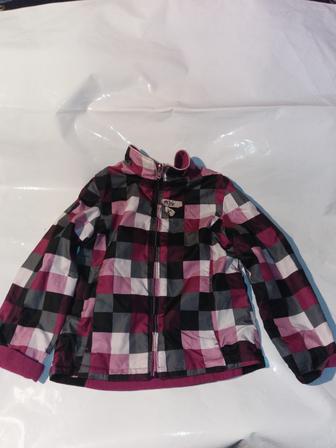 Girls Plaid Zip-Up Jacket size m7/8