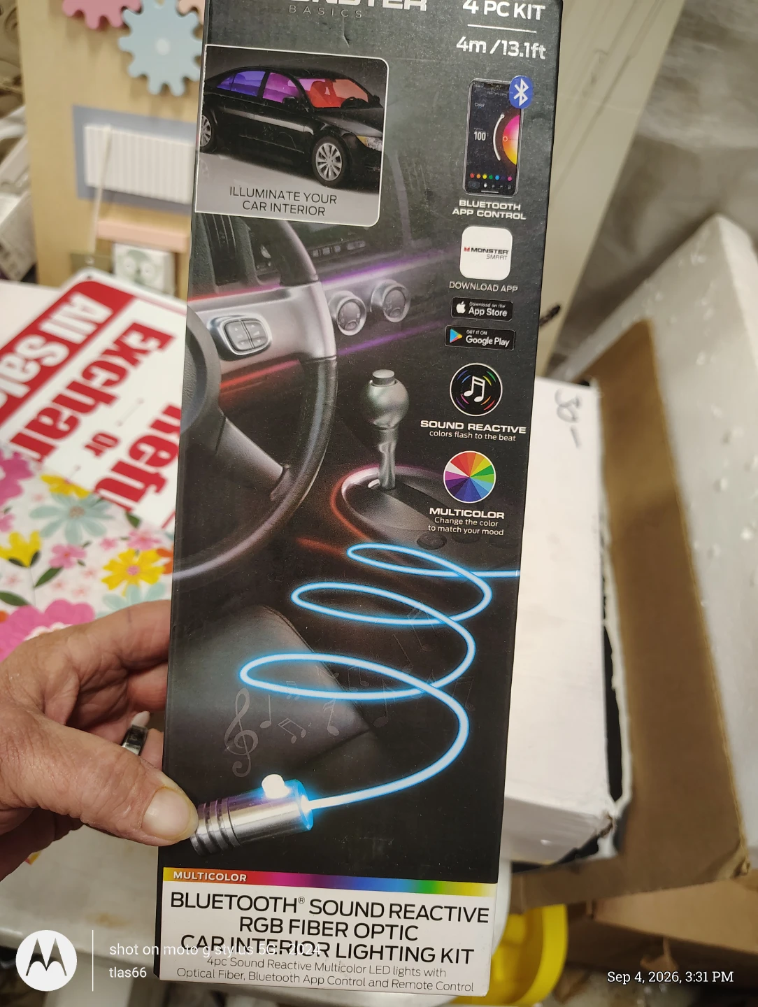 Monster Basics Bluetooth RGB Fiber Optic Car Interior Light Kit - photo 5