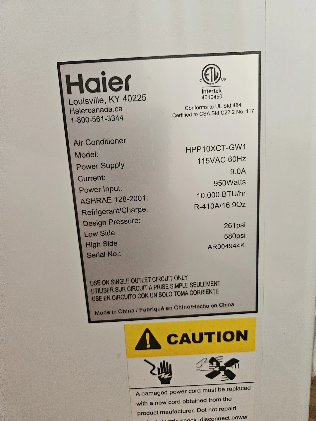 Haier 10,000 BTU Portable Air Conditioner dehumidifier - photo 3