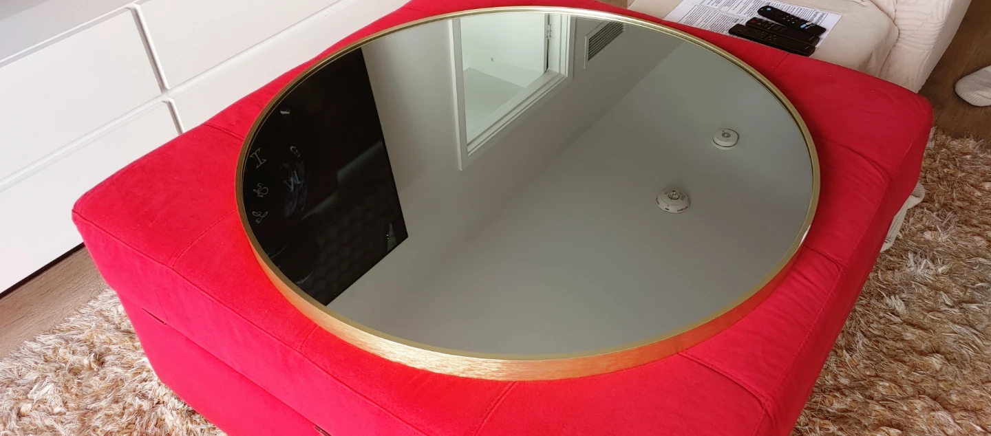 30"×30" Gold Round Wall Mirror