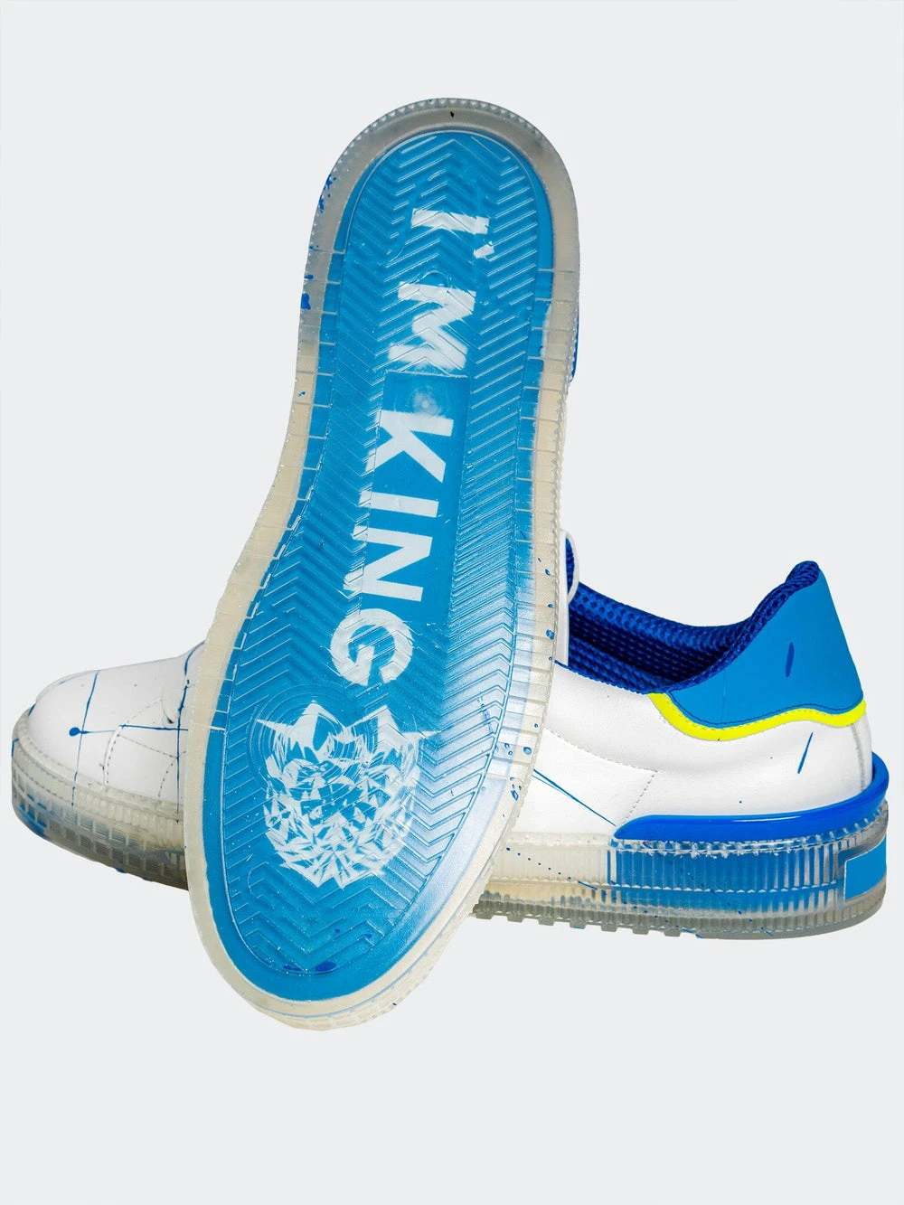 Maceoo white sneakers with blue splatter - photo 3