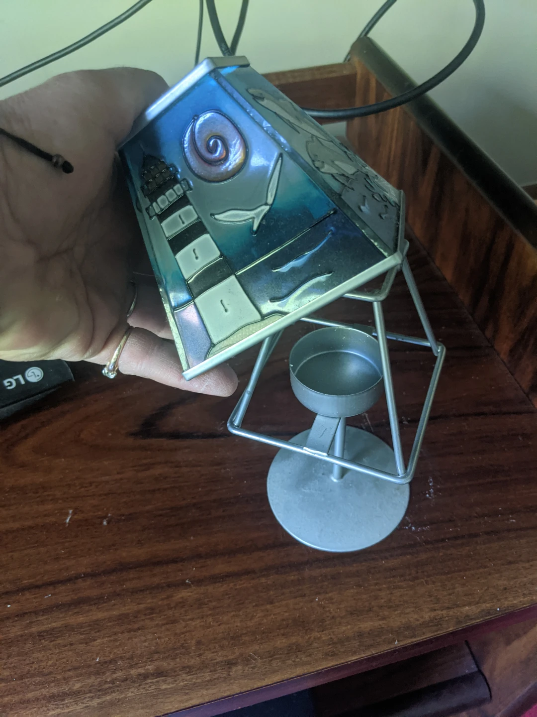 Stained Glass Style Nautical Votive Candle Holder - photo 3