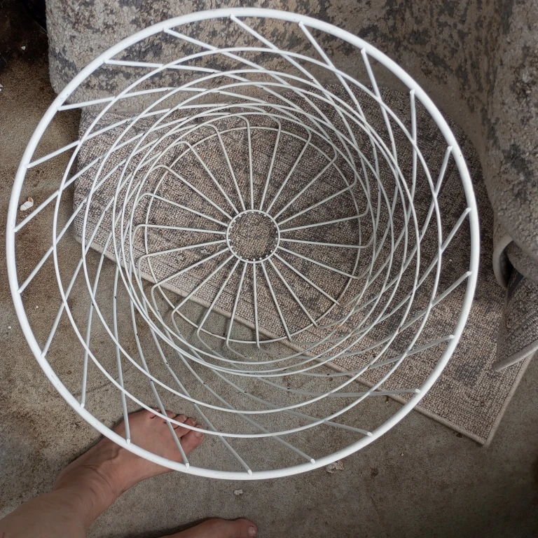 White Wire Metal Storage Basket - photo 2