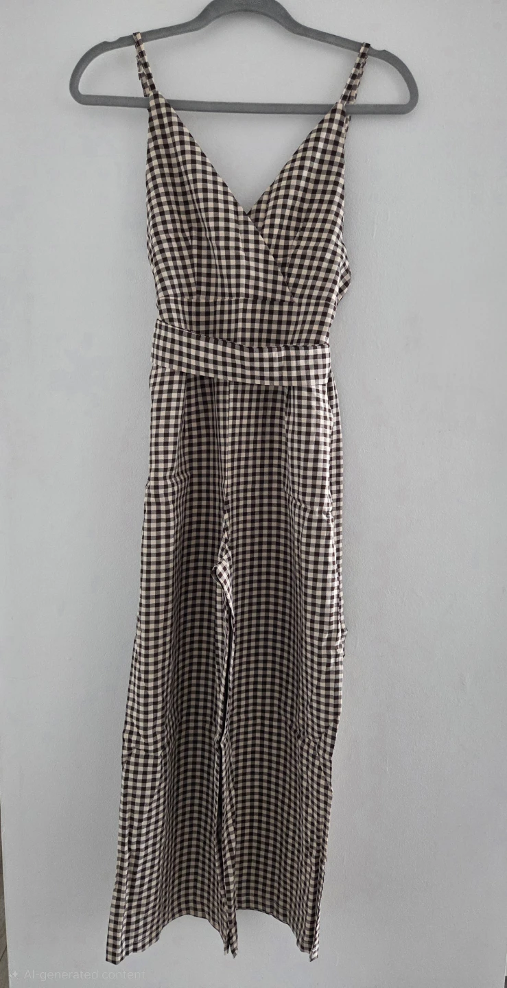 Black and white checkered jumpsuit - photo 2