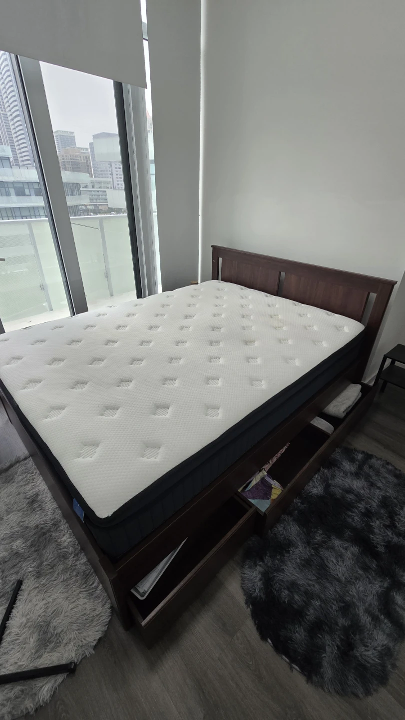 IKEA SONGESAND Queen Storage Bed + Mattress + 2 Side Table
