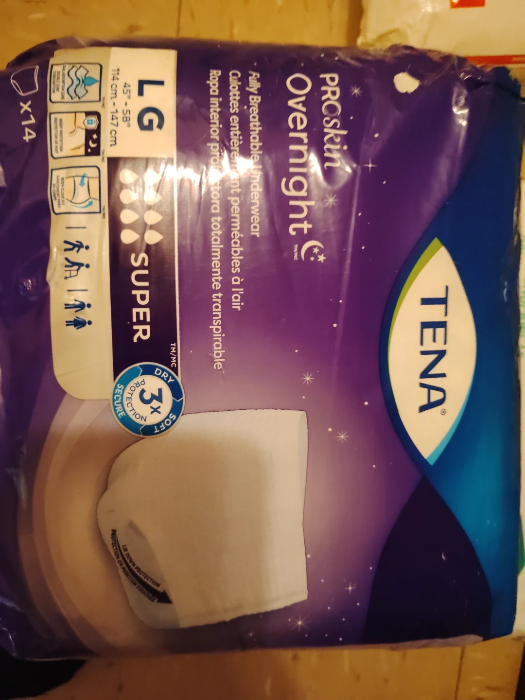 TENA ProSkin Overnight Super Underwear Size Large
