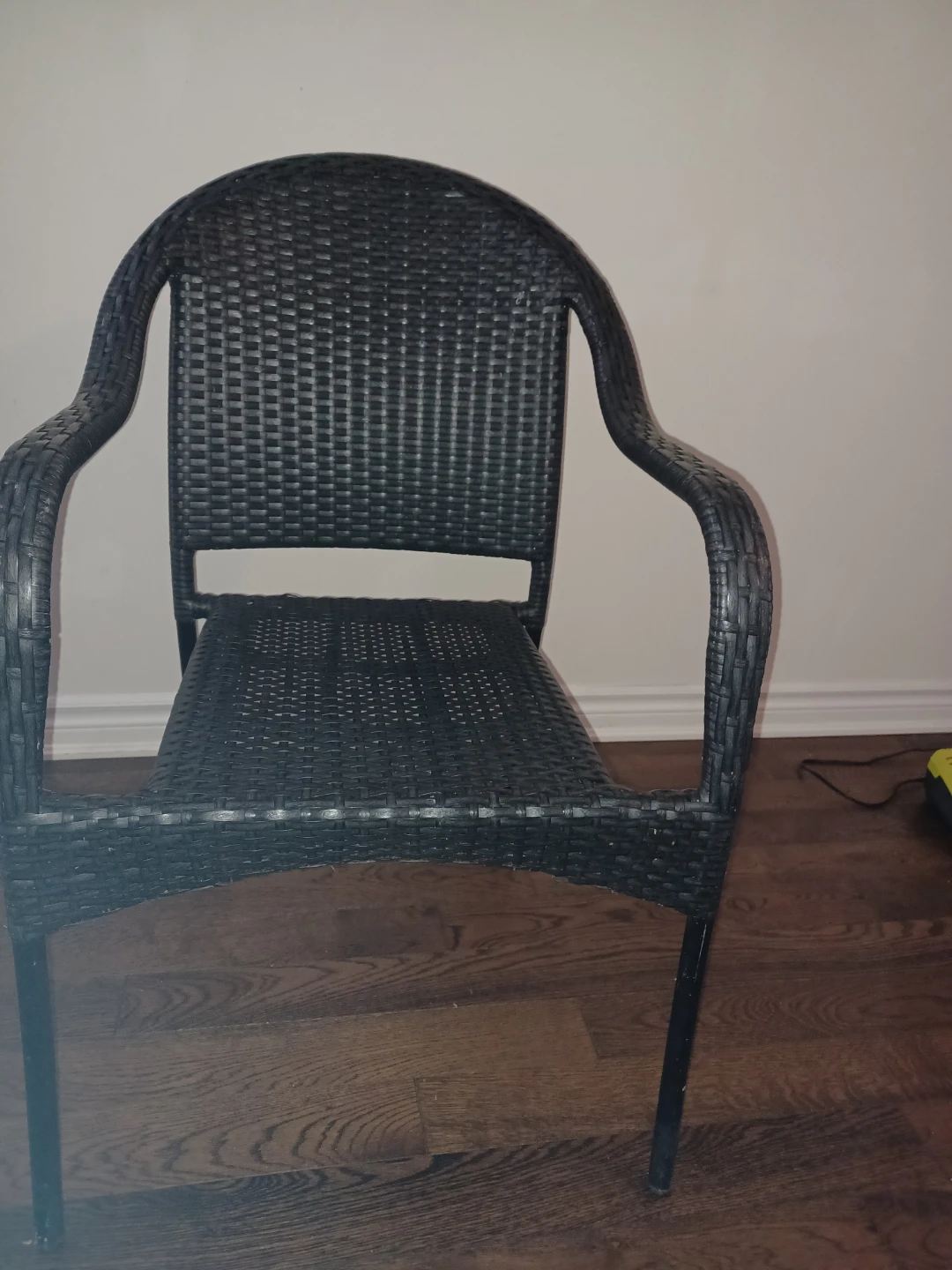 Black Wicker-Style Armchair