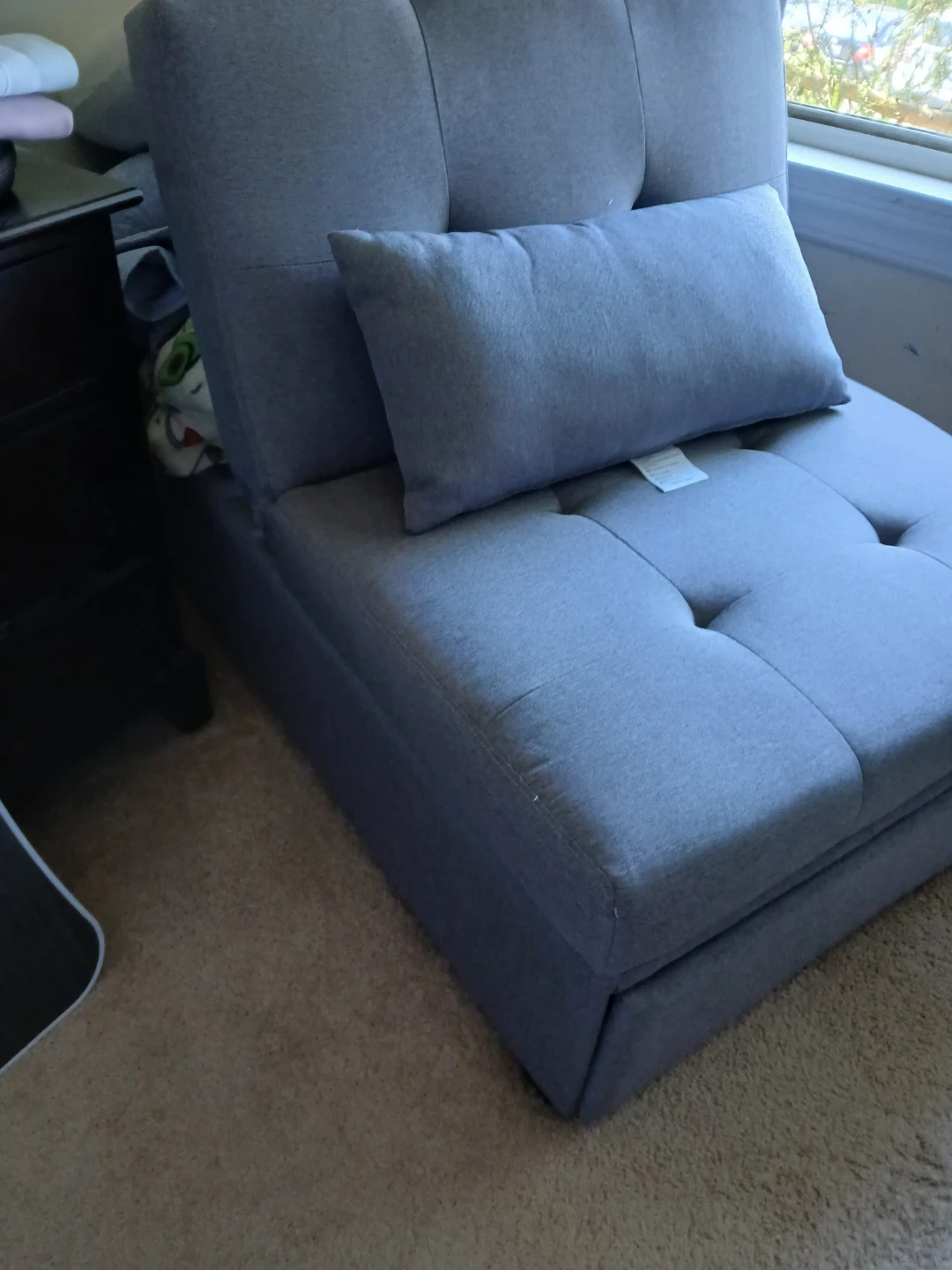 Gray Convertible Chair and Ottoman