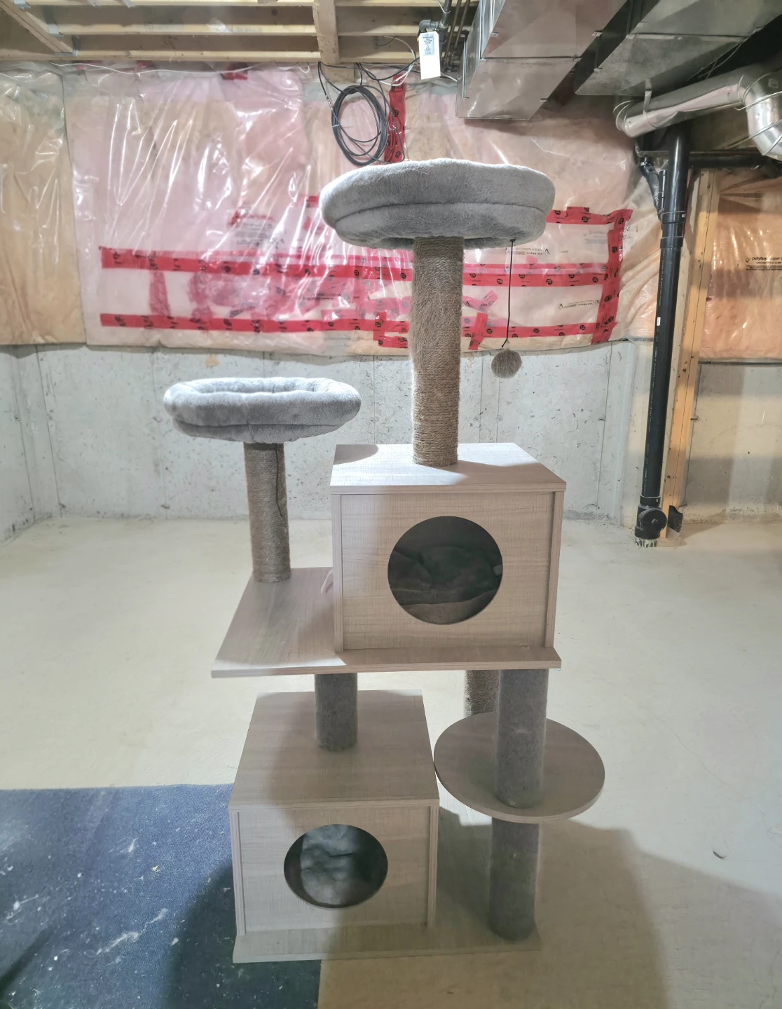 Multi-level cat tree with scratching posts and condos (used)