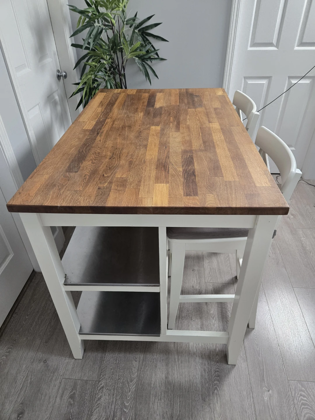 Stenstorp kitchen island butxher block w stools - photo 3