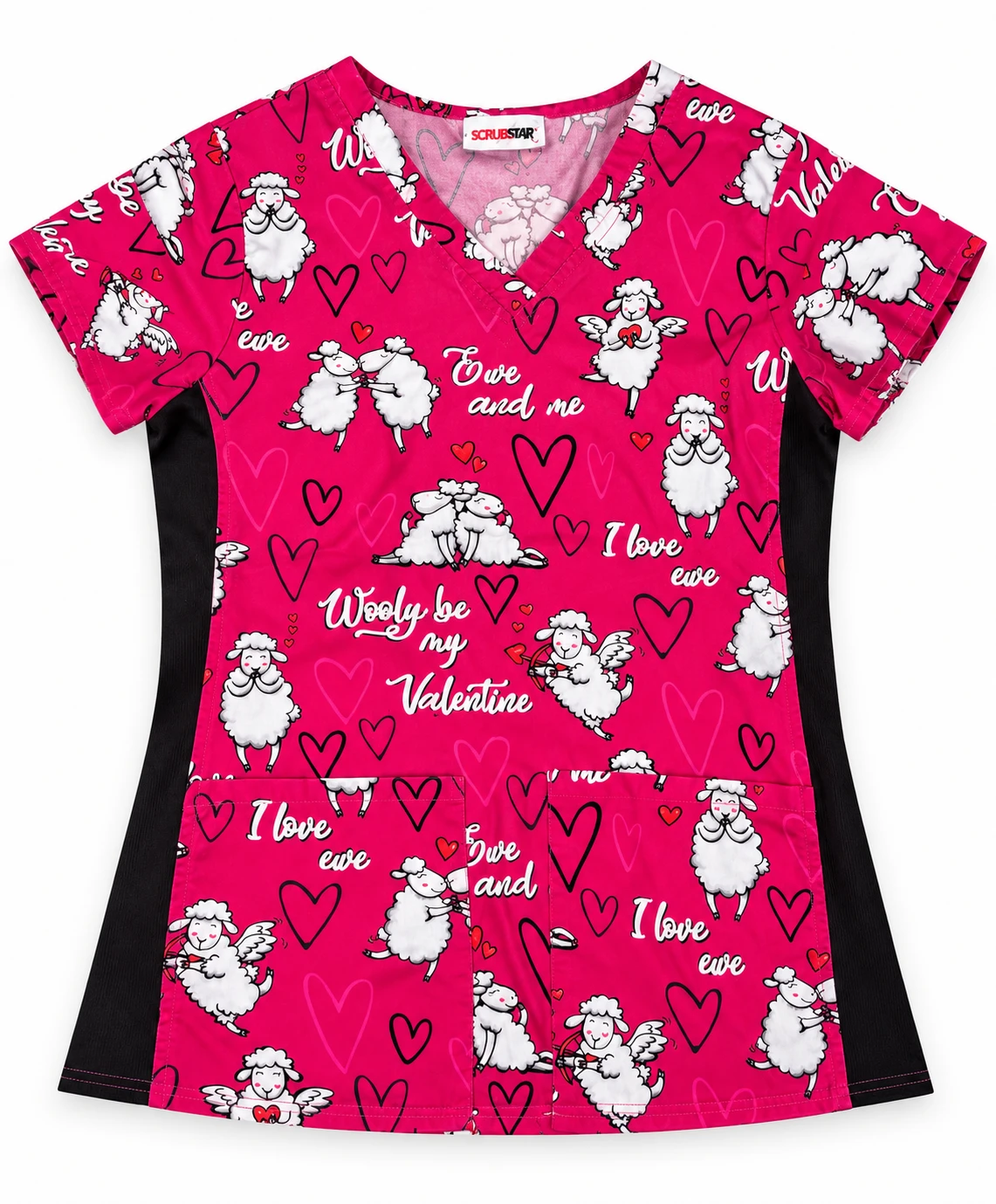 SCRUBSTAR Valentine Sheep Scrub Top