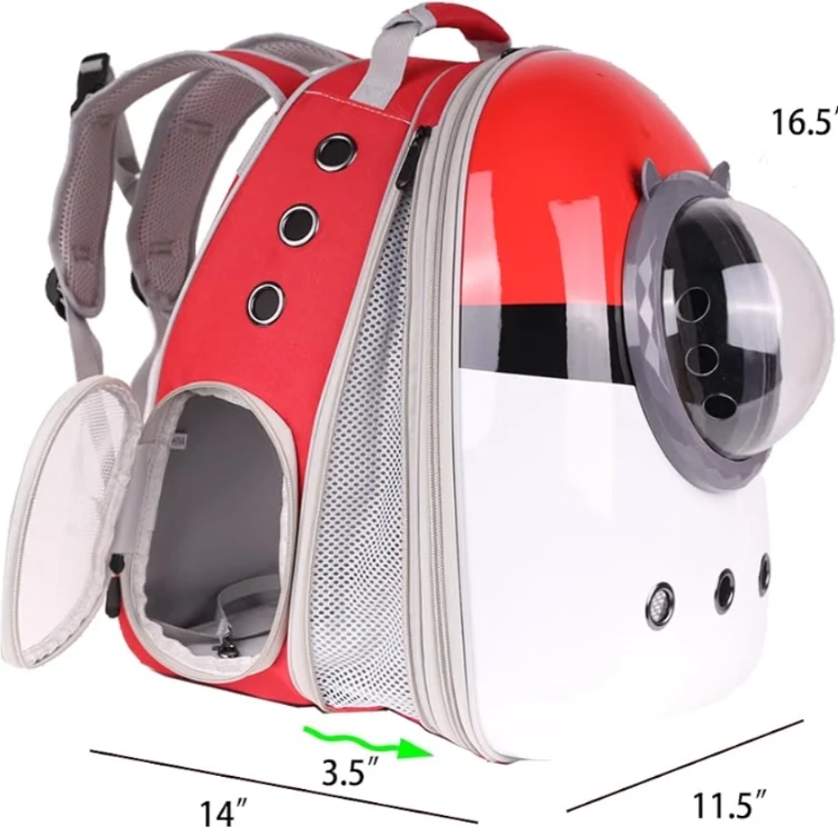 Pokeball Style Pet Travel Backpack - up to 20 lb - photo 2