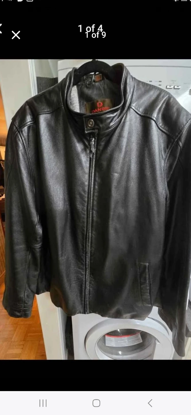 Men's Danier Black Leather Jacket size XL