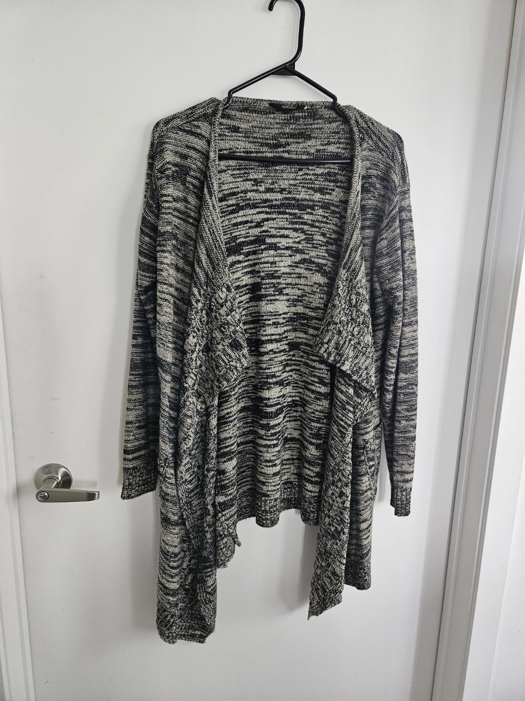 Black and White Knit Cardigan