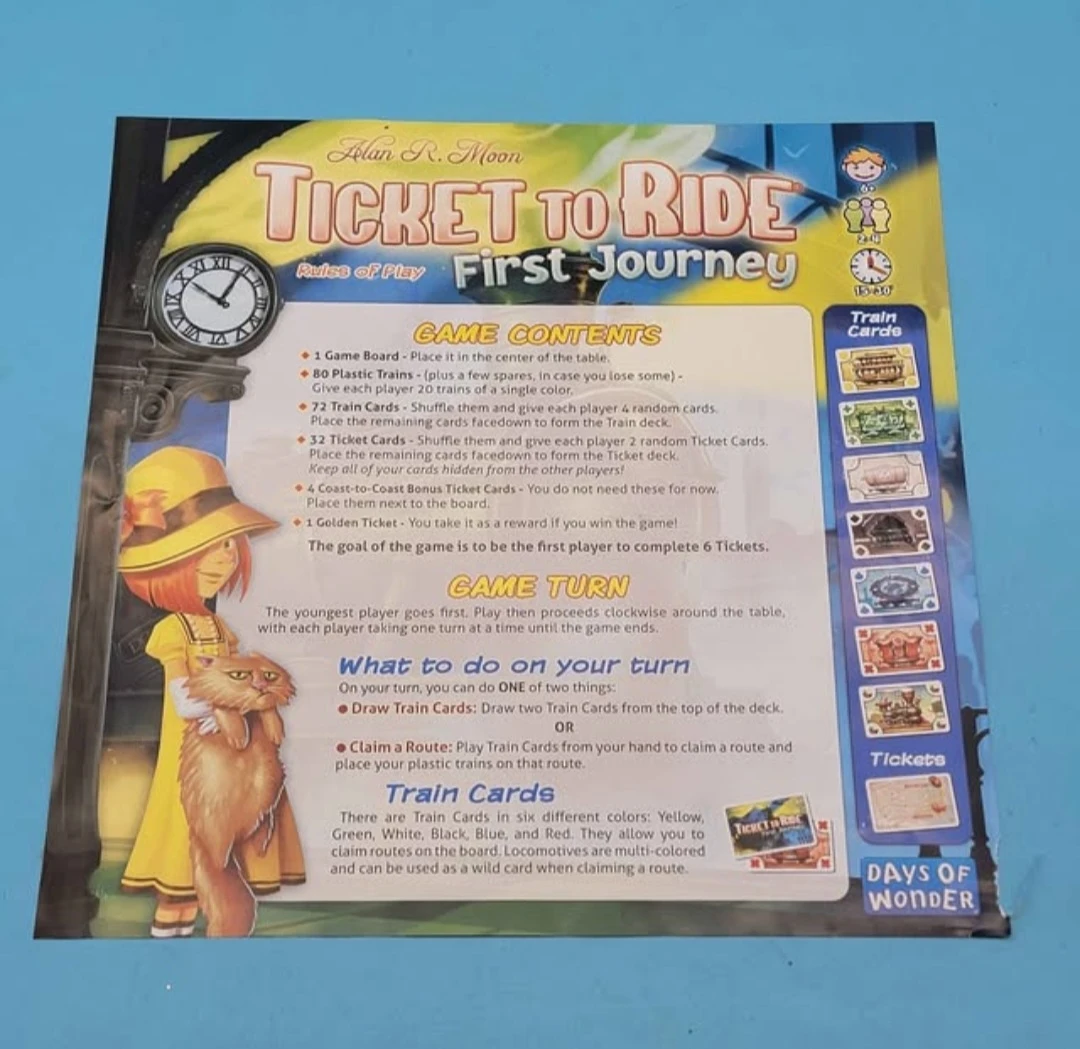 Ticket to Ride FIRST JOURNEY Board Game Complete - photo 4