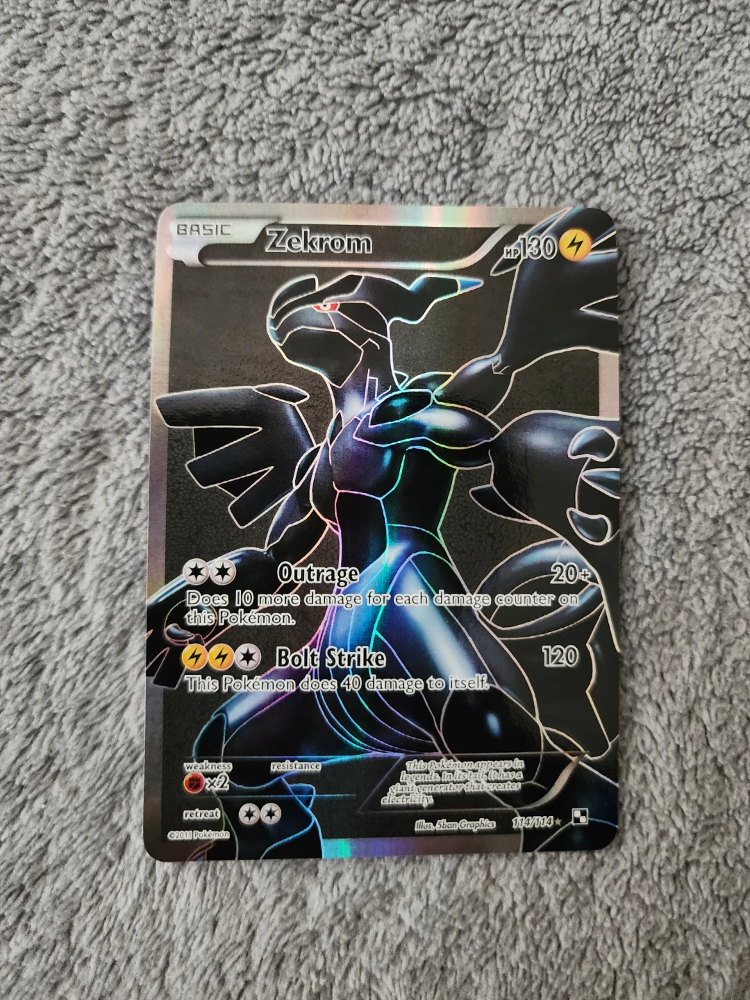 Zekrom 114/114 2011 Black & White Base Set Pokemon Card Full Art
