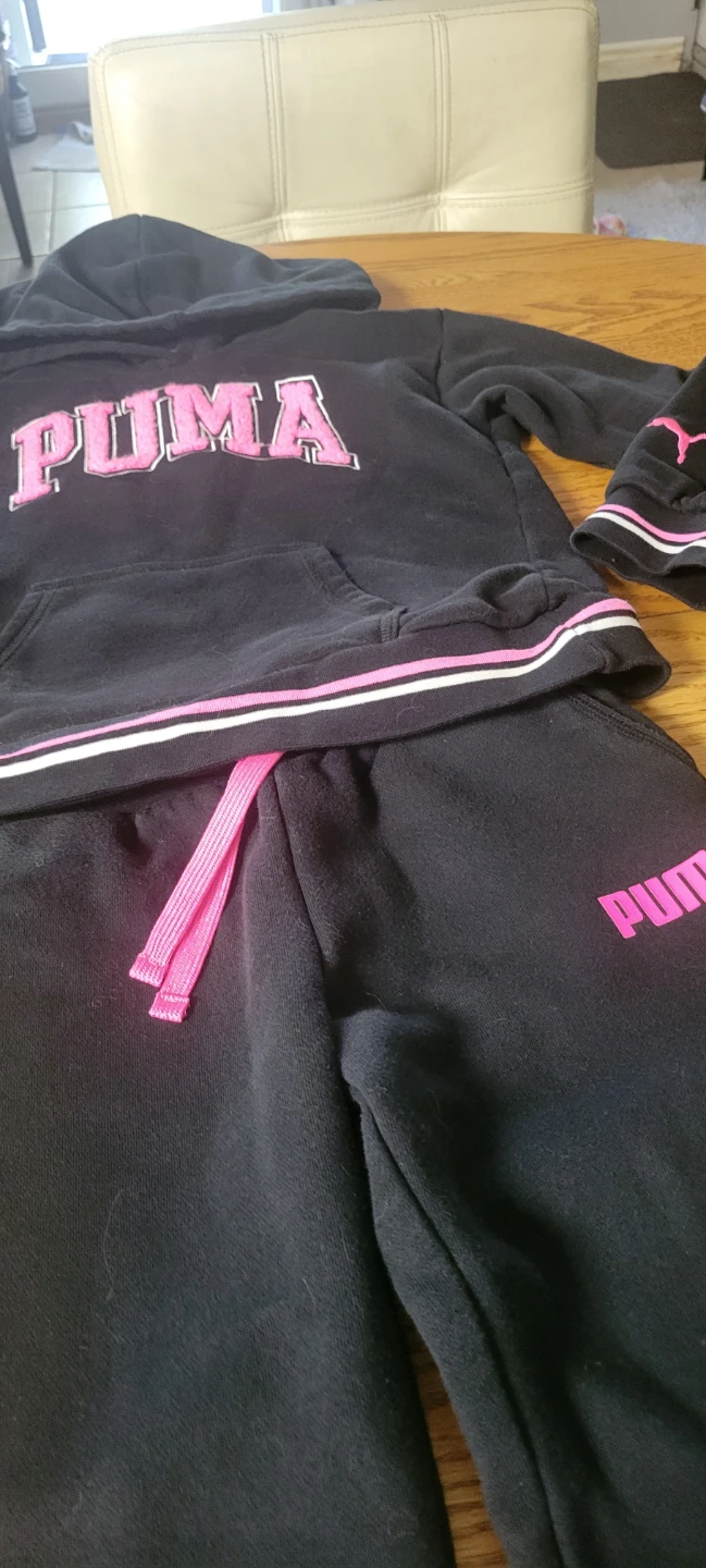 Puma Girls Black Hoodie and Jogger Set sz 7-8 - photo 2