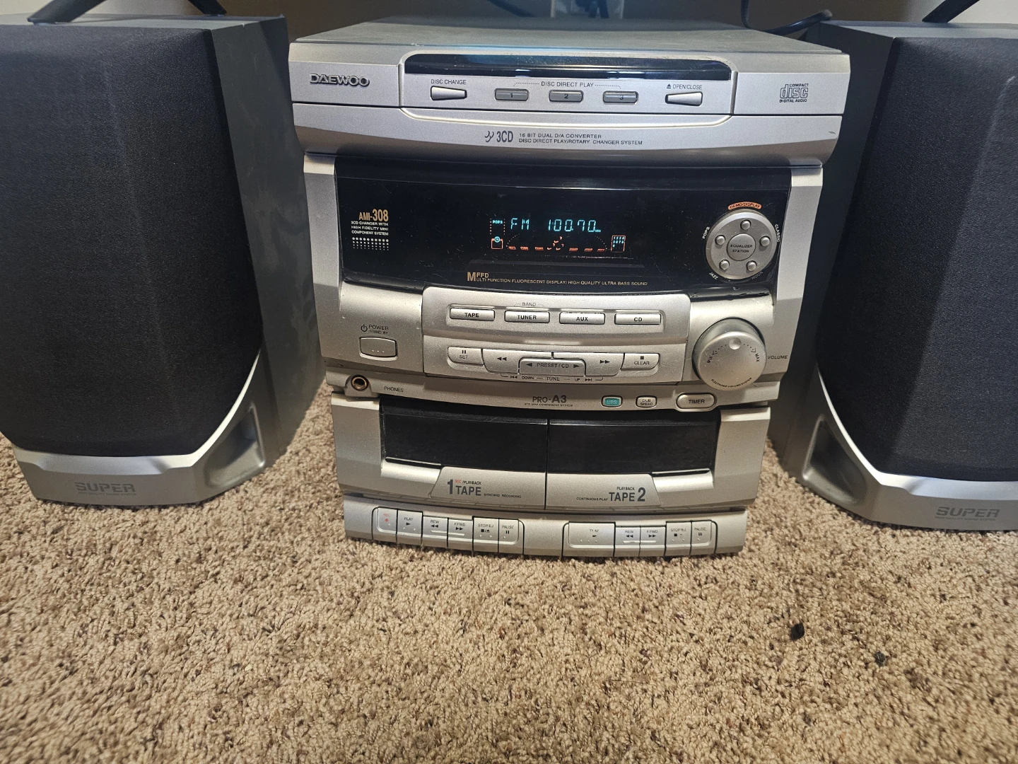 Classic Aiwa CX-NA115 stereo, cd, and cassette player