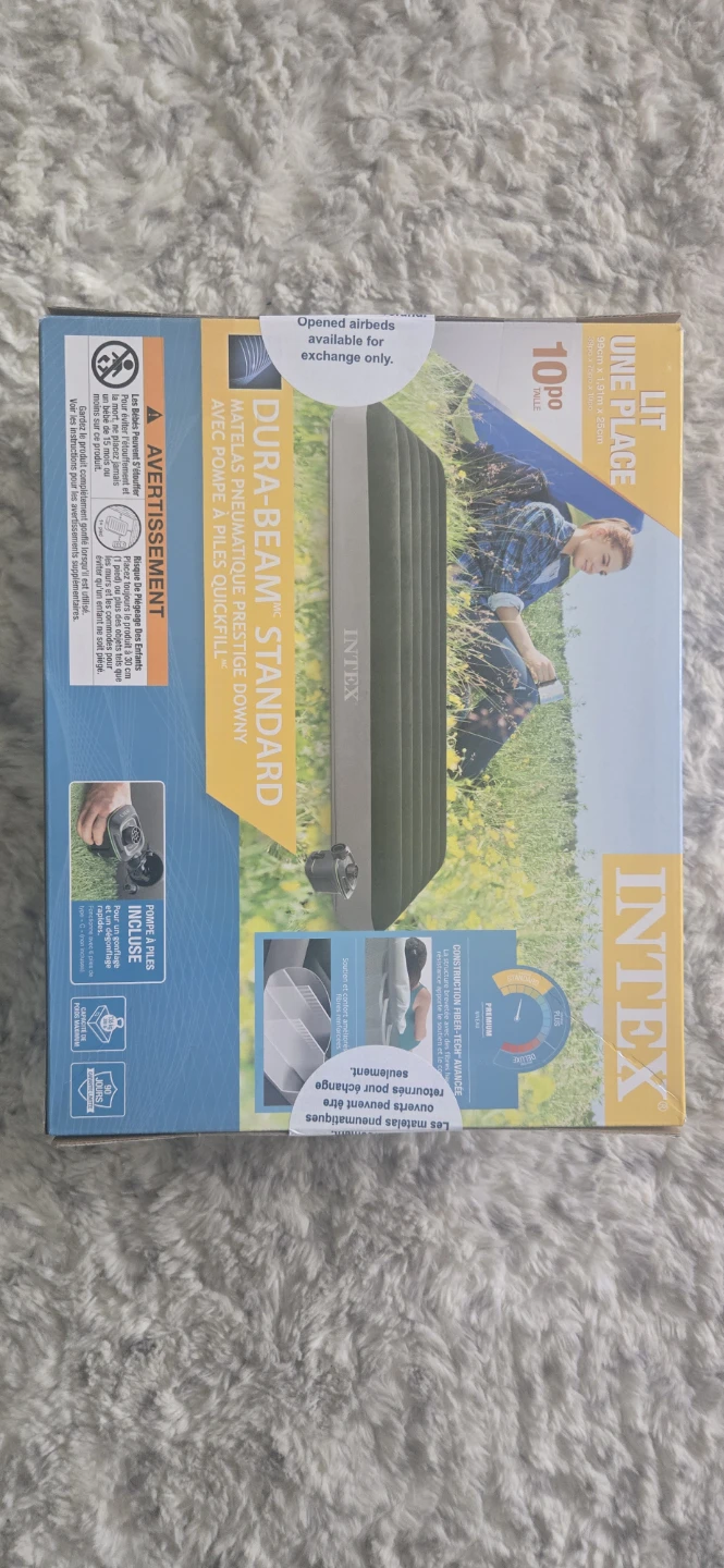 NEW Intex Dura-Beam Twin Air Mattress 10" Built-in Foot Pump