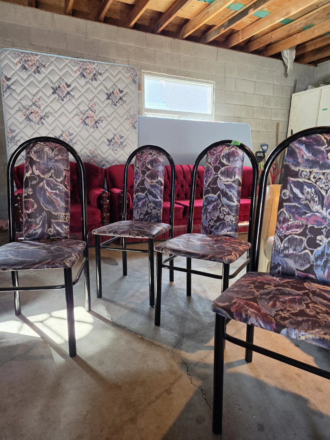 Set of 4 Floral Pattern Dining Chairs - photo 2