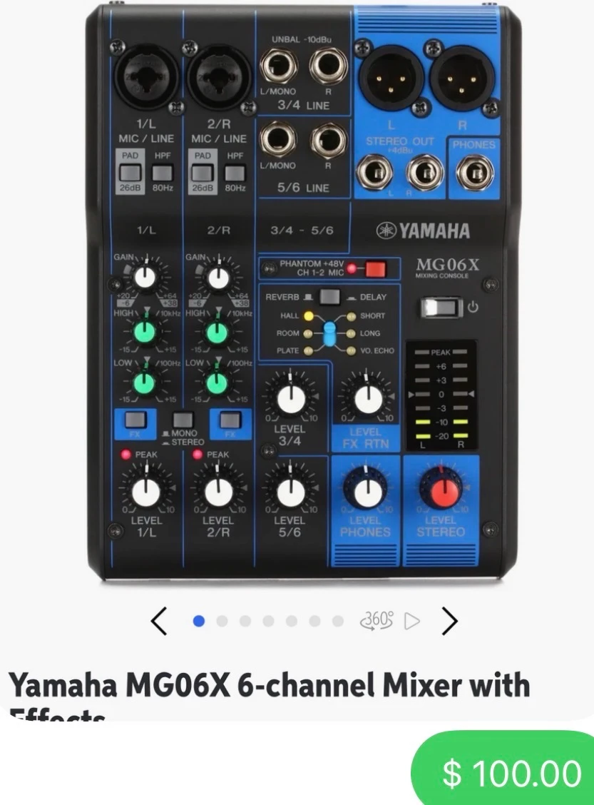 Yamaha MG06X 6-channel Mixing Console