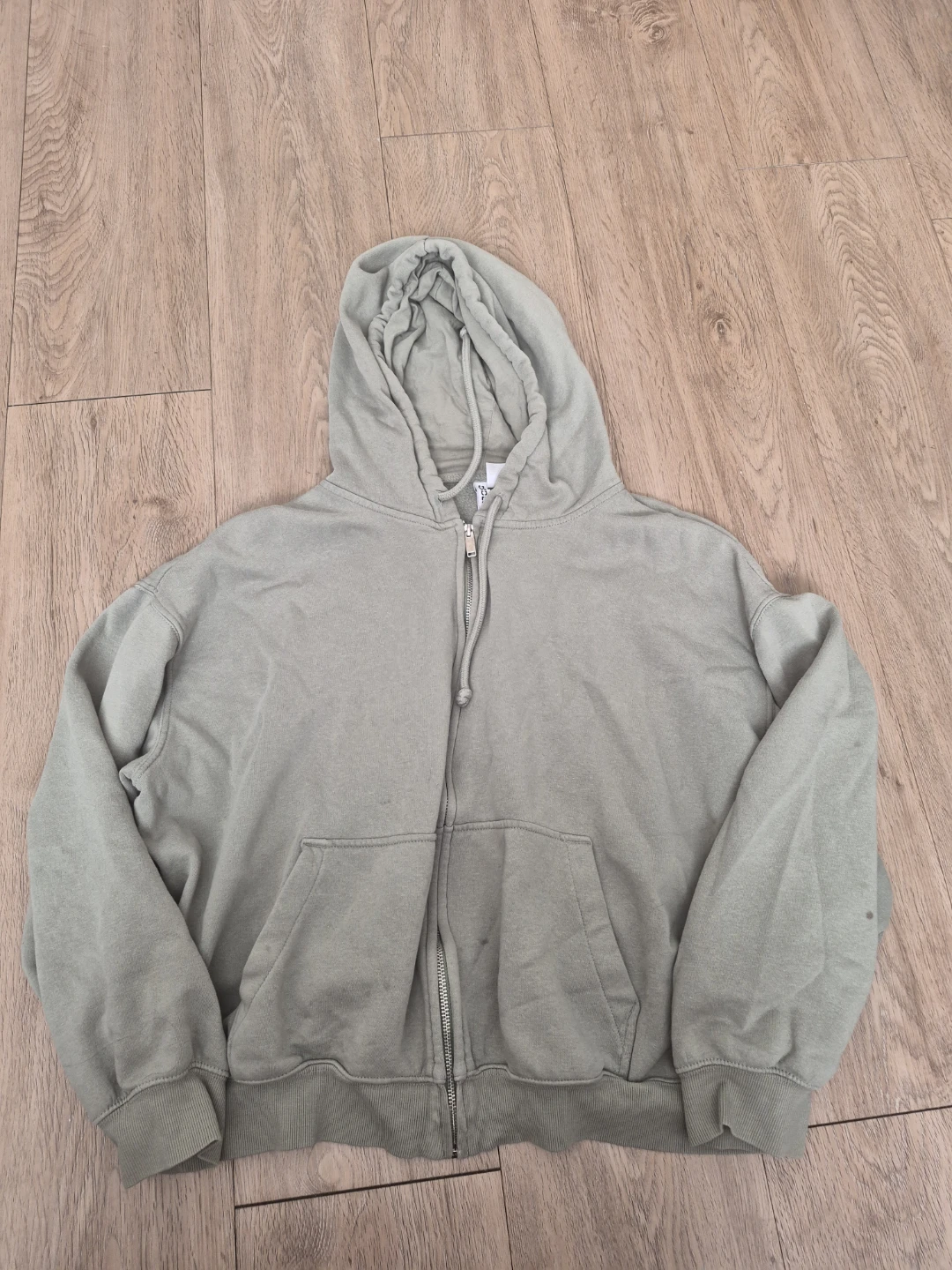 Size L Sage Green Cropped Zip-Up Hoodie - photo 2