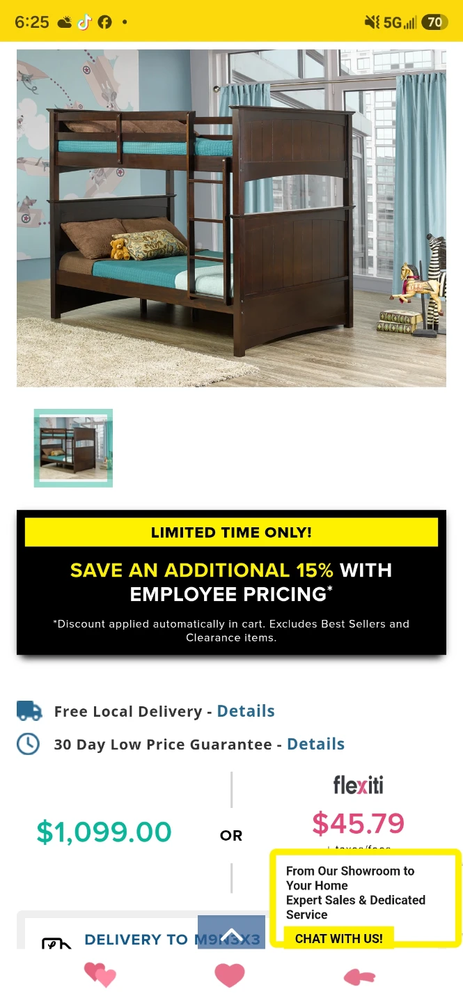 Solid Wood Twin Bunk Bed