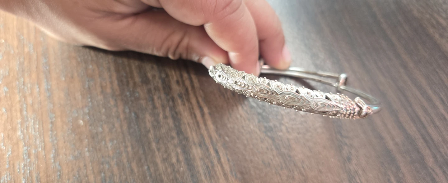 Adjustable Silver Tone Bangle Bracelet - photo 2