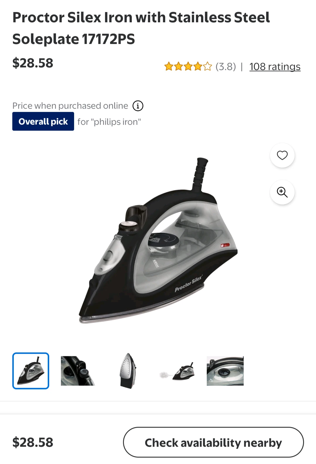 Proctor Silex Steam Iron
