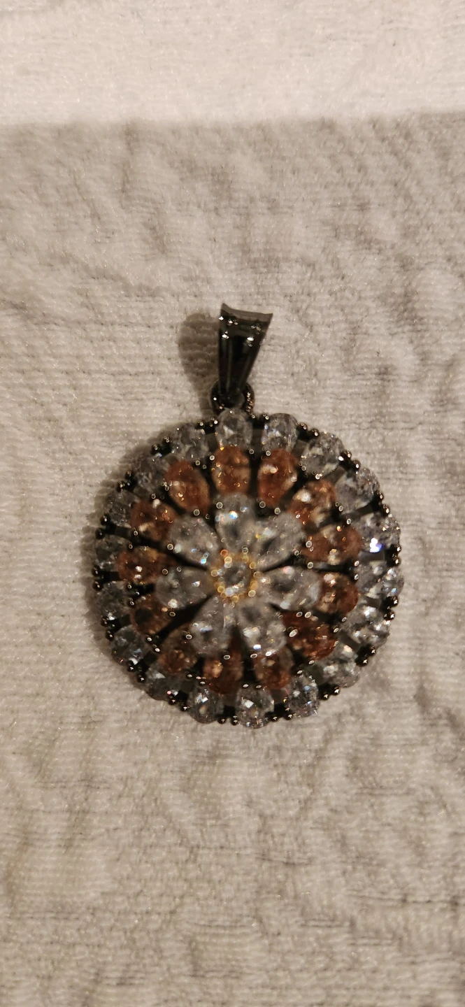 Crystal Flower Pendant and Earring Set - photo 3
