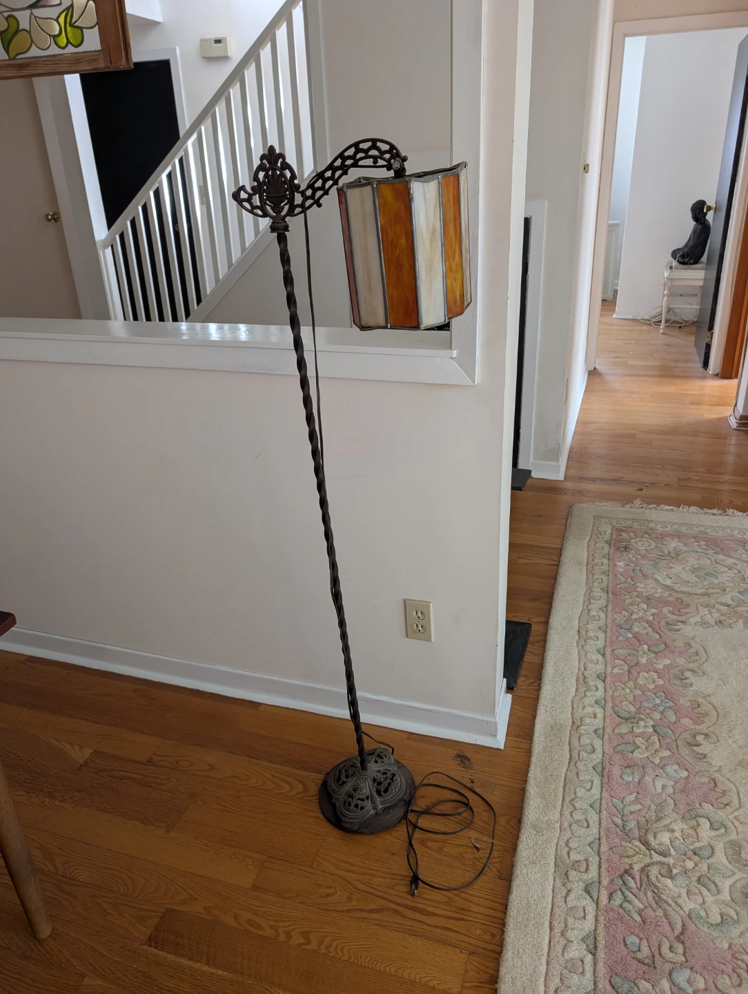 Antique 1920s Art Deco / Arts & Crafts Bridge Floor Lamp