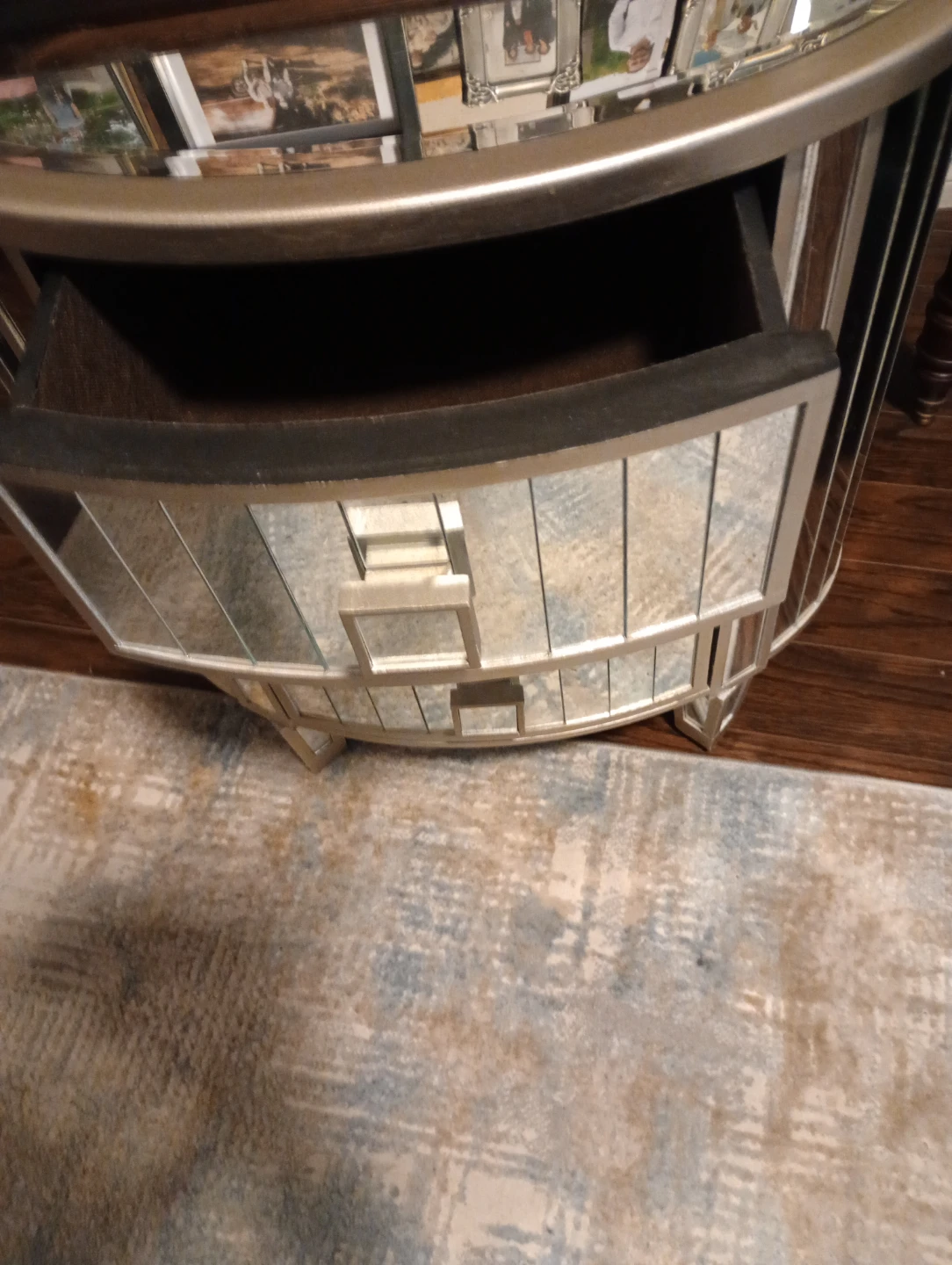 Mirrored 3-Drawer End Table - photo 3
