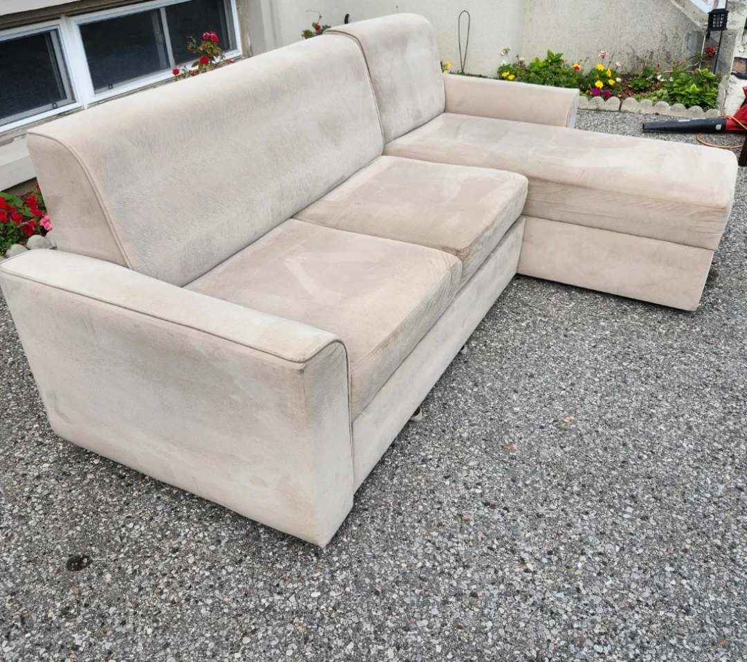 Beige Sectional Sofa bed with Chaise - photo 4