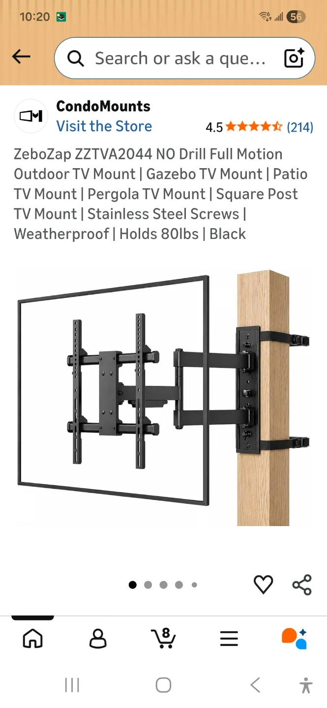 CondoMounts ZeboZap Outdoor TV Mount