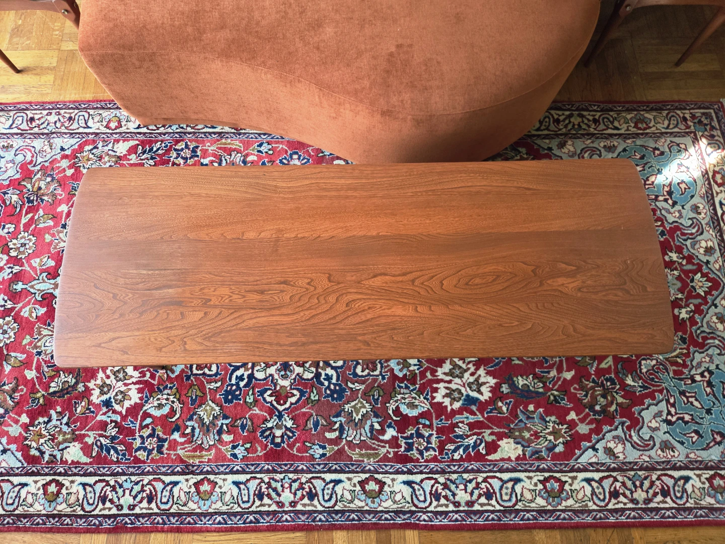 MCM Solid Walnut Surfboard Style Long & Narrow Coffee Table - photo 3