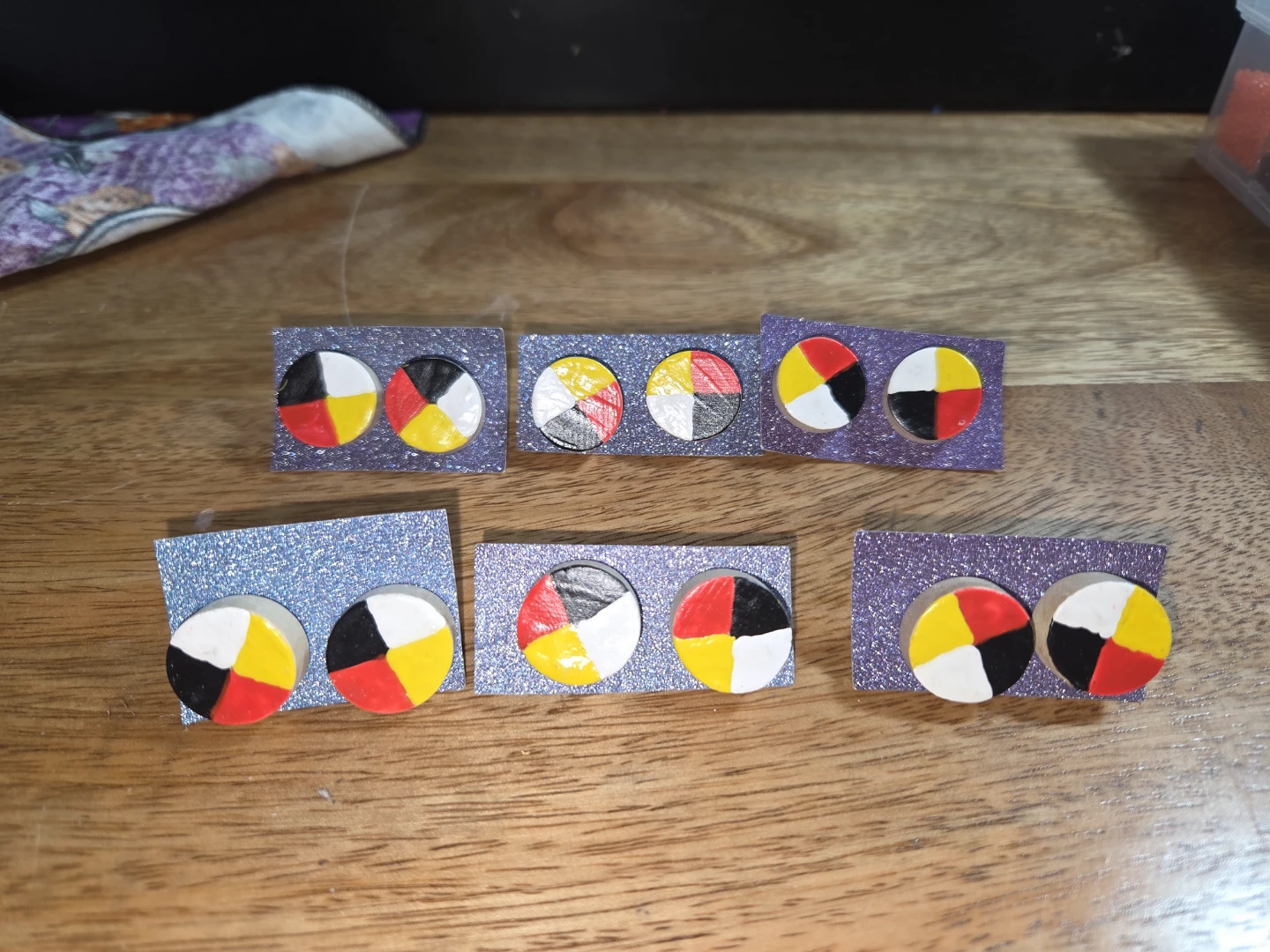 Handcrafted Indigenous-Style Beaded Stud Earrings